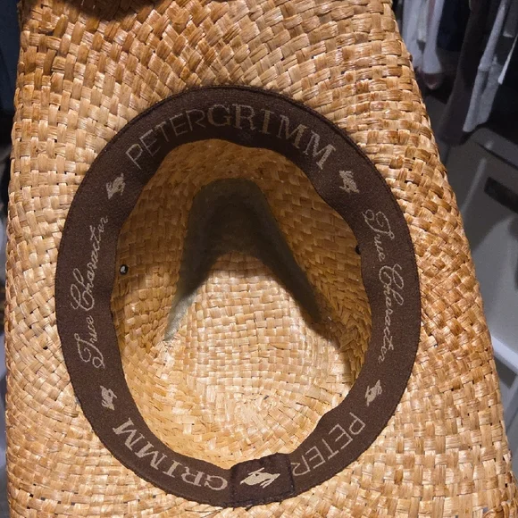 Peter Grimm Straw Cowboy Hat with Brown Band - Picture 2 of 2